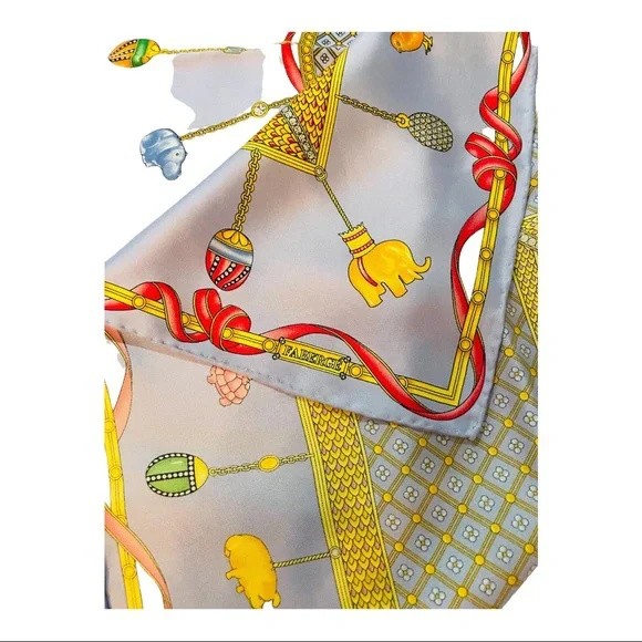 New! FABREGE Silk Square Scarf 34x34 - Picture 5 of 6